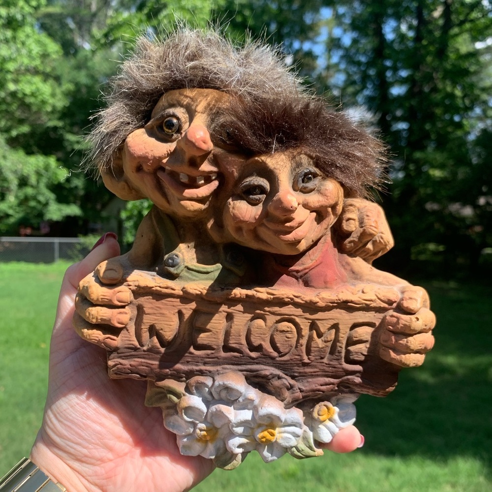 Rare Vintage Original NyFORM TROLL Welcome Door Plate - Picture 5 of 16